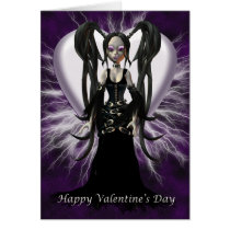 Happy Valentines, Gothic, Cartoon Doll, female cards by moonlake Happy Valentines, Gothic, Cartoon Doll, female cards