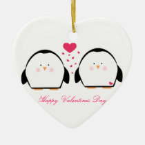 Happy Valentines Penguins ornaments