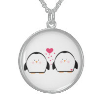 Happy Valentines Penguins necklaces