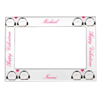 Happy Valentines Penguins magnetic frames