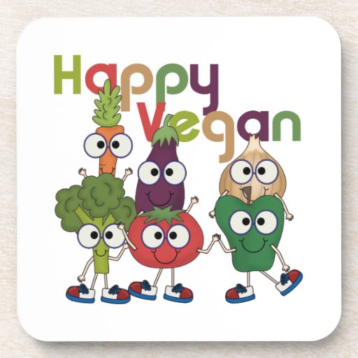 Happy Vegan Beverage Coaster