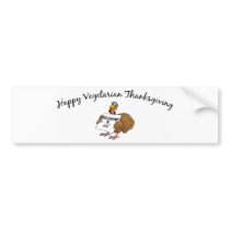 Happy Vegetarian Thanksgiving bumper stickers by LushLaundry Happy Vegetarian Thanksgiving bumper stickers