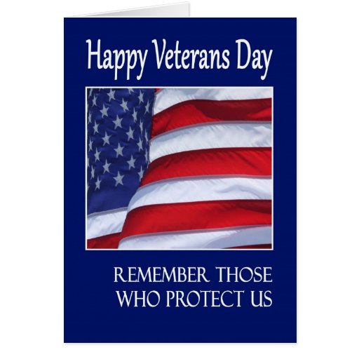 Happy Veterans Day greeting card American Flag  Zazzle