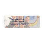 Happy Vintage Family Sledding on Christmas Day Return Address Label