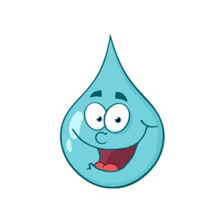 Happy Water Drop Cartoon Character postcard