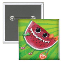 Happy Watermelon Lady Buttons