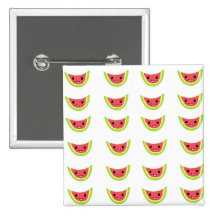 Happy Watermelon Slices Button