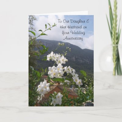 Happy Wedding Anniversary Daughter And Husband Cards by justbyjuliecards