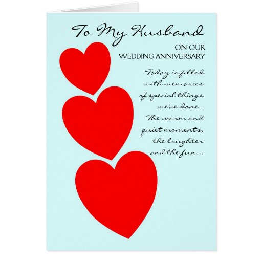 Happy Wedding Anniversary Husband Hearts Card