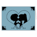 Happy Wedding(silhouette) Blue/Black card