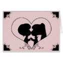 Happy Wedding(silhouette) Pink/Black Cards card