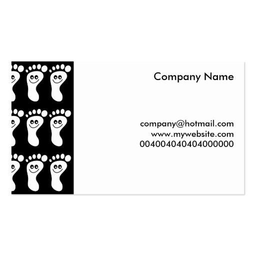 Happy White Feet, Business Card Template (front side)