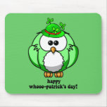 happy whooo patricks day mouse pad