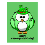 happy whooo patricks day postcards
