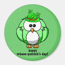 happy whooo patricks day refrigerator magnet
