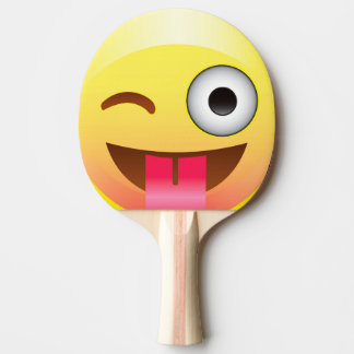 Happy Wink Tongue Out Emoji Ping Pong Pattle Ping-Pong Paddle Happy Wink Tongue Out Emoji Ping Pong Pattle Ping-Pong Paddle