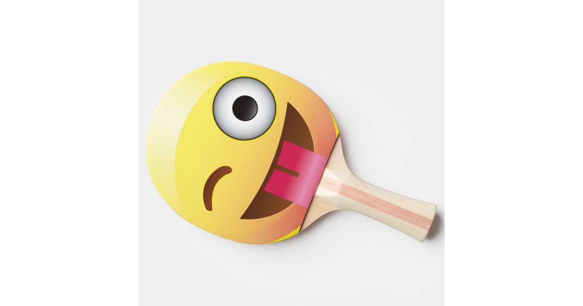 Happy Wink Tongue Out Emoji Ping Pong Pattle PingPong Paddle Zazzle