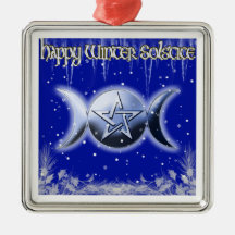 Happy Winter Solstice 2 Tree Ornament square