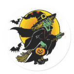 Happy Witch Round Stickers