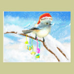 Happy xmas blue bird Postcard postcards