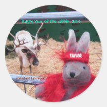 happy year of the rabbit  2011 round stickers