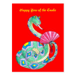 Happy Year of the Snake Red - Postcard