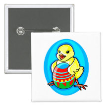 happy yellow chick big egg blue oval pins