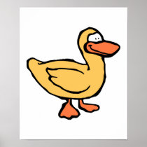 happy yellow duck poster