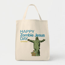Happy Zombie Jesus Day Tote Bags