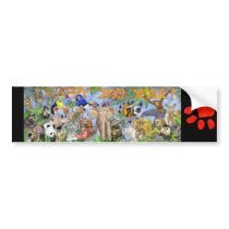 Happy Zoo Year Zoo Animals Bumper Sticker bumper stickers