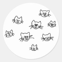 happycats round sticker