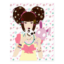 Harajuku Girl Yuriko - background postcards