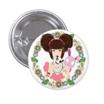Harajuku Girl Yuriko - bordered buttons