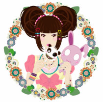 Harajuku Girl Yuriko bordered photo sculptures