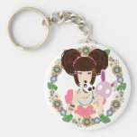Harajuku Girl Yuriko - bordered Keychains