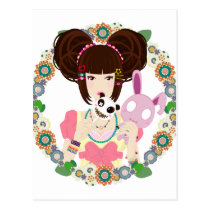 Harajuku Girl Yuriko - bordered postcards