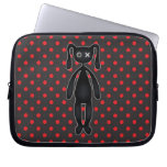 Harajuku Polka Dot Bunny in Red and Black Laptop Sleeve