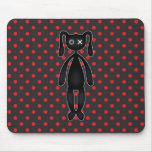 Harajuku Polka Dot Bunny in Red and Black Mouse Pads