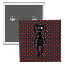 Harajuku Polka Dot Bunny in Red and Black Pins