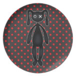 Harajuku Polka Dot Bunny in Red and Black Plates