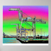 Harbor Cranes Poster