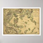 Harbor of Boston Map 1775 Print