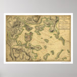 Harbor of Boston Map 1775 Print