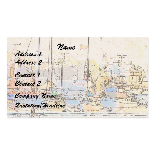 Harbor/Sailboats Business Card (front side)