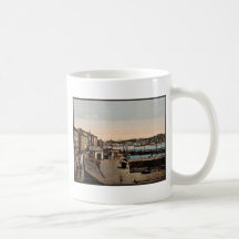 Harbor, San Sebastian, Spain vintage Photochrom Coffee Mugs