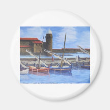 Harbor Scene Fridge Magnets