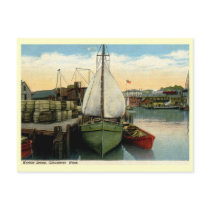 Harbor Scene, Gloucester, MA Vintage Postcard