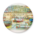 HARBOUR AS A PAINTING FRIDGE MAGNETS