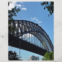 Harbour Bridge with the blue sky and clouds Flyer Design