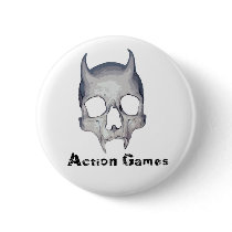 Hard Core Skull Button